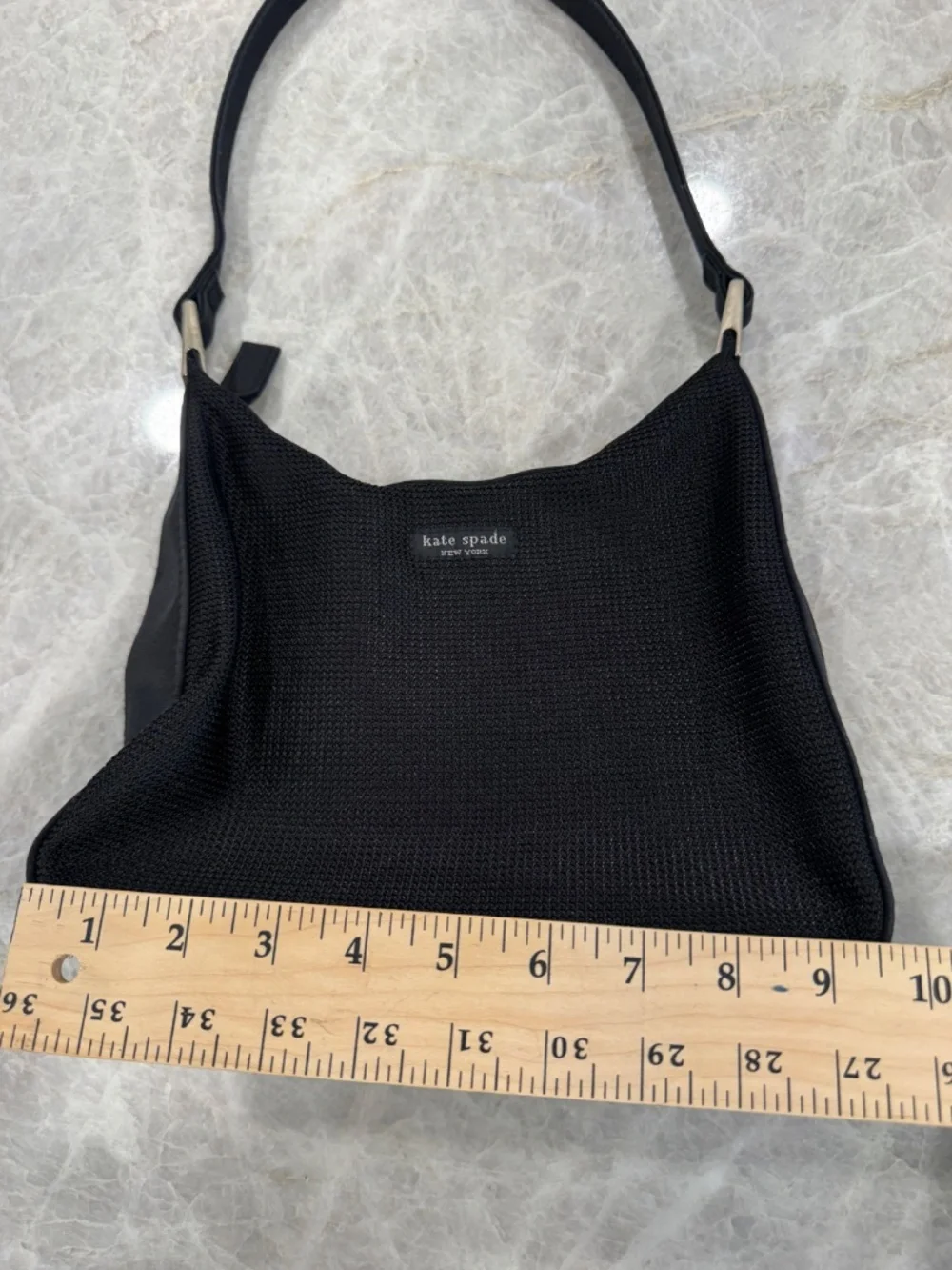 Kate Spade Black Shoulder Woven Nylon Bag Vintage Y2k